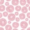 Roses in a cartoony simple hand-drawn scandinavian style. Vector seamless pattern in pastel colors on a white background