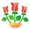 Roses flat icon. Flowers in pot color icons in trendy flat style. Bouquet gradient style design, designed for web and