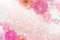 Roses flower border glitter background pastel tone