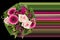 Roses gerbera flowers decoration bouquet Floral striped background