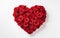 Roses heart for valentines day or wedding isolated on a white background