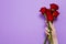 Roses on red background . Top view and mock up. Mother and valentine day. Women holidays . Wallpaper and romantic concept