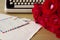 Roses and typewriter