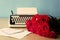 Roses and typewriter