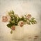 Roses in a vase on a dirty vintage background