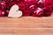 Roses, wooden heart, free space