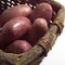 Roseval Potato, Solanum tuberosum, Vegetables in Basket