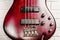 Rosewood bass electric guitar closeup