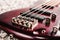 Rosewood bass electric guitar closeup