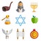 Rosh Hashana Jewish New Year Yom Kippur Icons