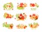 Rosh Hashanah Bright Postcard Labels Set