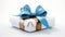 Rosh Hashanah Gift Box With Blue Bow - Precisionist Art Style