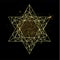Rosh Hashanah greeting card with yellow polygonal Star of David