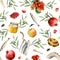 Rosh hashanah watercolor seamless pattern on white for Jewish new year gift wrapping and greeting designs