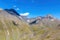 Roshka - A panoramic view on the sharp ridges of the Chaukhi Massif in the Greater Caucasus Mountain Range in Georgia.