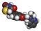 Rosiglitazone diabetes drug molecule. 3D rendering. Atoms are represented as spheres with conventional color coding: hydrogen (