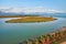 Rosolina, Veneto, Italy: landscape of the Adige river mouth in t