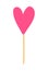 Rosova caramel heart on a stick in a flat style. Vector sticker with yummy sweet symbol of love for sweets. Logo for candy store,