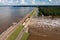 The Ross Barnett Reservoir Spillway dam, that feeds the Pearl River, into Jackson, MS