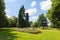 Ross-on-Wye Herefordshire England uk park view with flowers and memorial