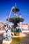 Rossio square with fountain located at Baixa district in Lisbon, Portugal