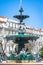 Rossio square with fountain located at Baixa district in Lisbon, Portugal