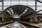 Rossio train station in Lisbon. Inside of the building with platform and train tracks waiting for departure