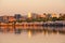 Rosslyn skyline at sunrise during cherry blossom