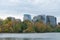 Rosslyn Virginia Skyline and the Potomac River seen from Georgetown in Washington D.C.