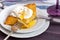 Rosti potatoes with poached egg