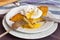 Rosti potatoes with poached egg