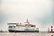 Rostock, Germany - August 2016: Scandlines hybrid ferry in the harbour of Warnemuende