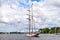 ROSTOCK, GERMANY - AUGUST 2016: two-master sailing ship