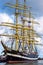 Rostock, Germany - August 22, 2016: Four-masted barque Kruzenshtern.