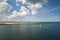 Rostock harbor exit. view over warnemÃ¼nde, the beach and the lighthouse