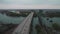 Rostov-on-Don, Russia - 2017: Temernitsky bridge, railway bridge, aerial view