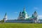 Rostov the Great. Panoramic view of the Spaso-Yakovlevsky Monastery on a summer sunny day. Gold ring of Russia.