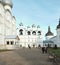 Rostov Yaroslavsky, Russia - Tourists on the square in front of the Cathedral of the Assumption of the Blessed Virgin Mary