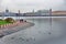 Rostral columns and Arrow of Vasivesky island in Saint-Petersburg, Russia.