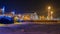 Rostral columns in St Petersburg winter night view