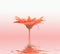 Rosy flower in water