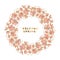 Rosy and gold color sakura flowers wreath