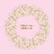 Rosy and gold color sakura flowers wreath