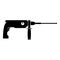 Rotary hammer demolition icon black color illustration flat style simple image