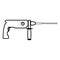 Rotary hammer demolition icon black color illustration flat style simple image