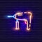 Rotary Hammer neon icon. Vector illustration for design. Repair tool glowing sign. Construction tools concept