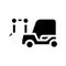 Rotary hammer on wheels glyph icon vector illustration