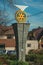 Rotary International logo sculpture on pedestal