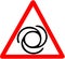 Rotary part machine warning machine contains rotating pieces job security icon illustration. Red prohibition warning symbol