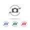 rotate camera icon. Elements of photo camera in multi colored icons. Premium quality graphic design icon. Simple icon for websites